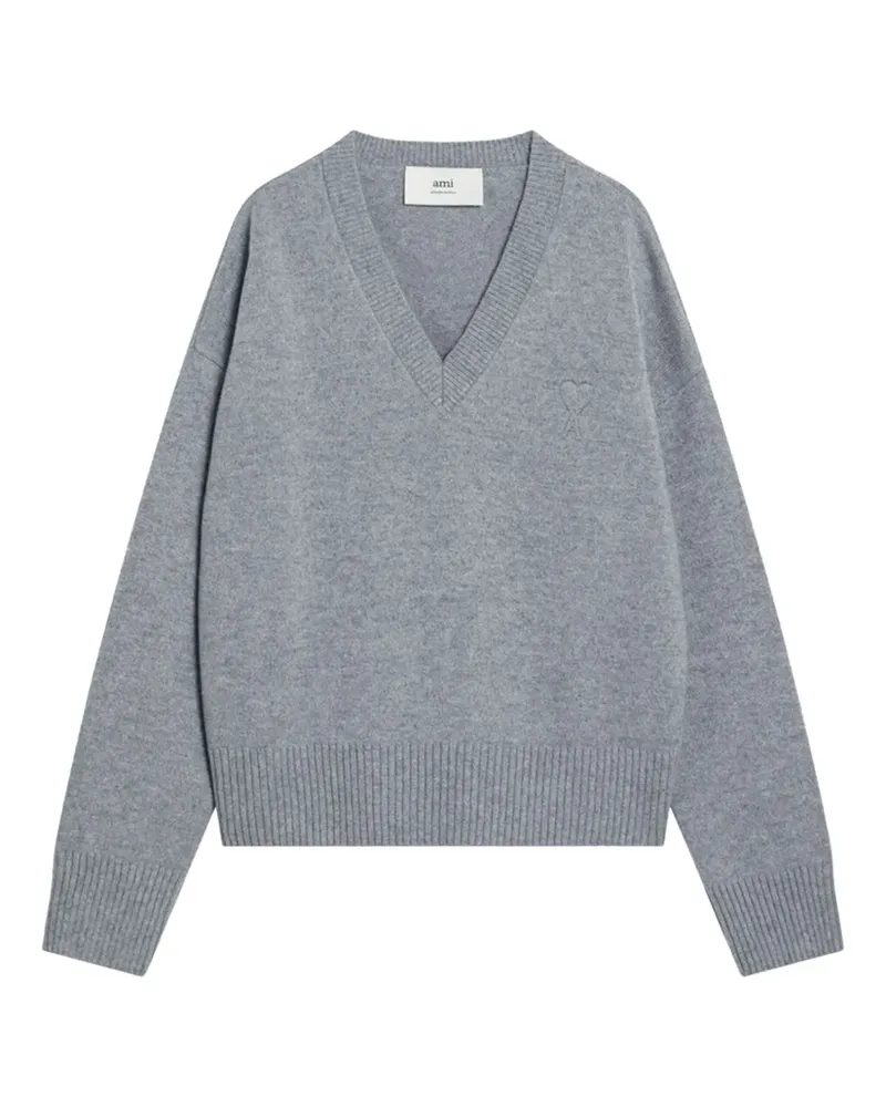AMI Paris Pullover mit V-Ausschnitt - Grau Grau