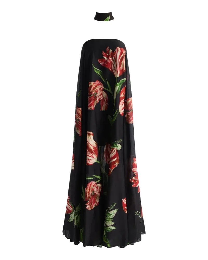 Alice + Olivia Marciela floral-print maxi dress - Schwarz Schwarz