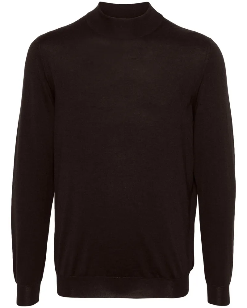 Kiton Pullover mit Stehkragen - Braun Braun
