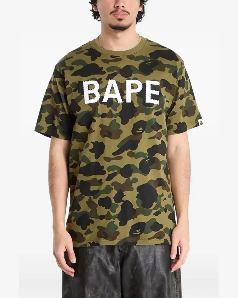 BAPE camo rhinestone T-shirt - Grün Grün