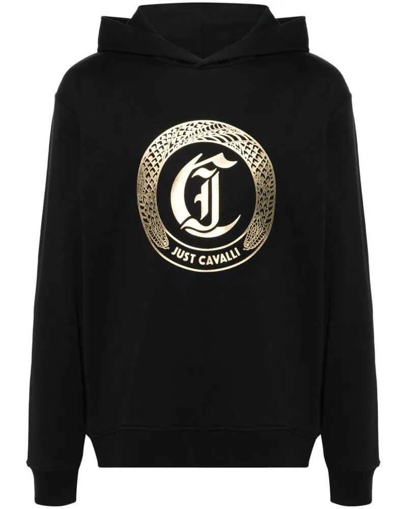 Just Cavalli Hoodie mit Logo-Applikation - Schwarz Schwarz