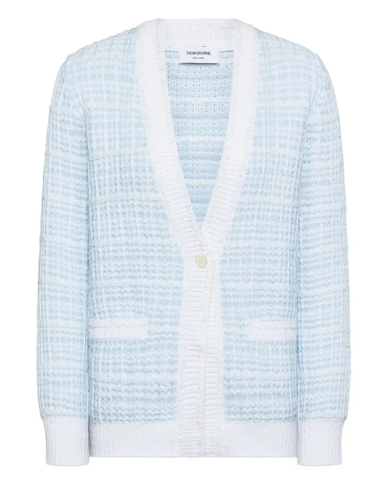 Thom Browne Langer Cardigan mit Ziernaht - Blau Blau
