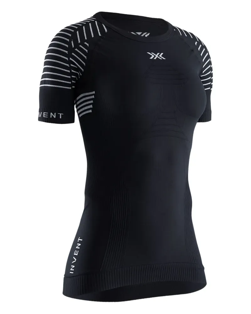 X-Bionic Gestreiftes T-Shirt - Schwarz Schwarz