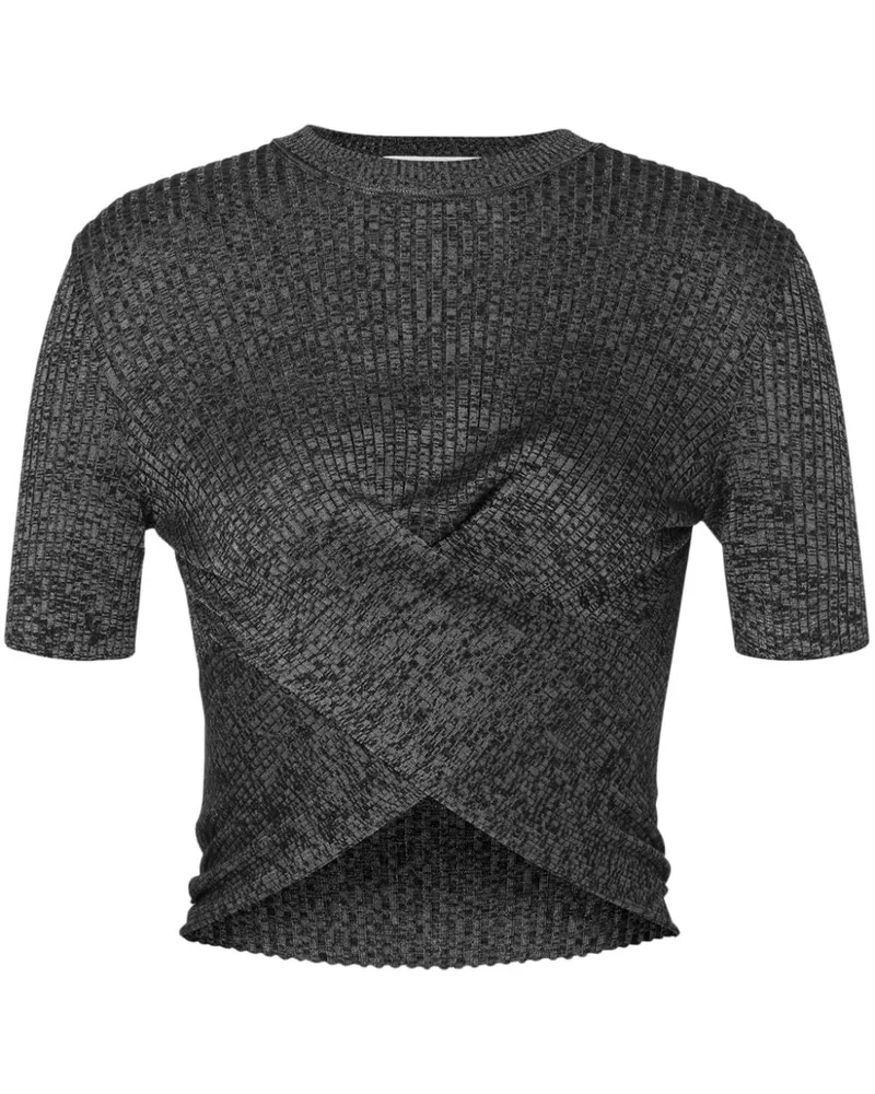 Moschino Cropped-Top mit überkreuztem Detail - Grau Grau