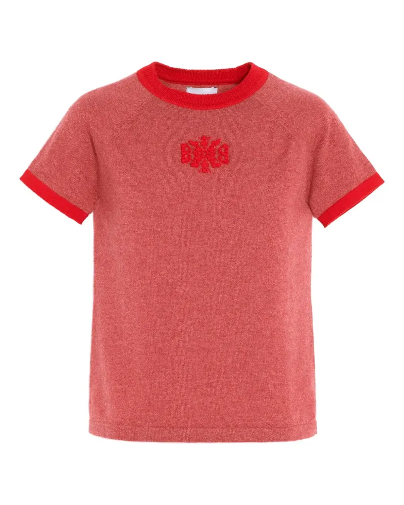 Barrie T-Shirt aus Kaschmir mit B-Logo - Rot Rot