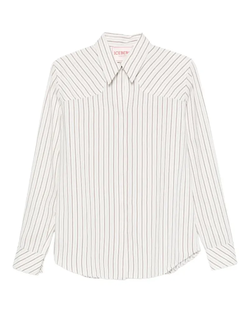 Iceberg vertical-stripe long-sleeve shirt - Weiß Weiß