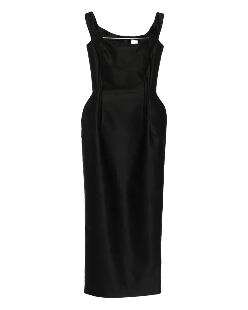 Magda Butrym Midikleid aus Seide - Schwarz Schwarz
