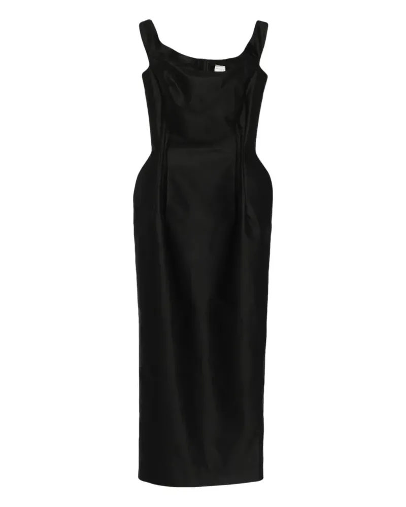 Magda Butrym Midikleid aus Seide - Schwarz Schwarz
