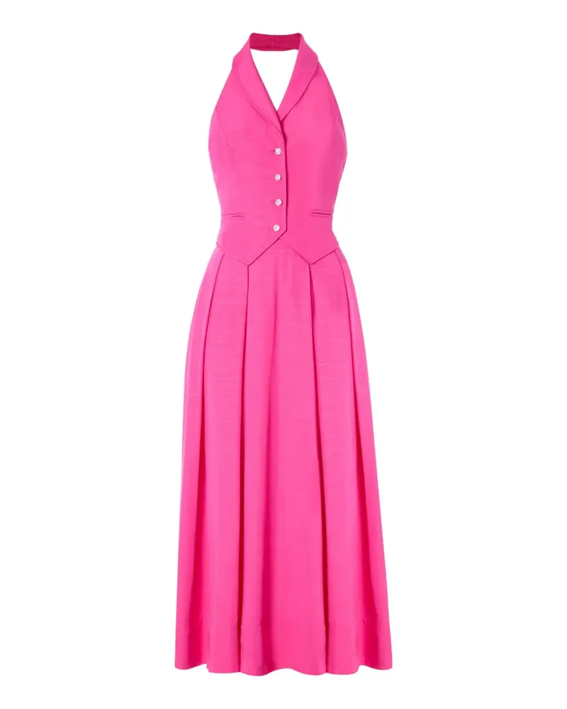 Temperley London halter pleated dress - Rosa Rosa
