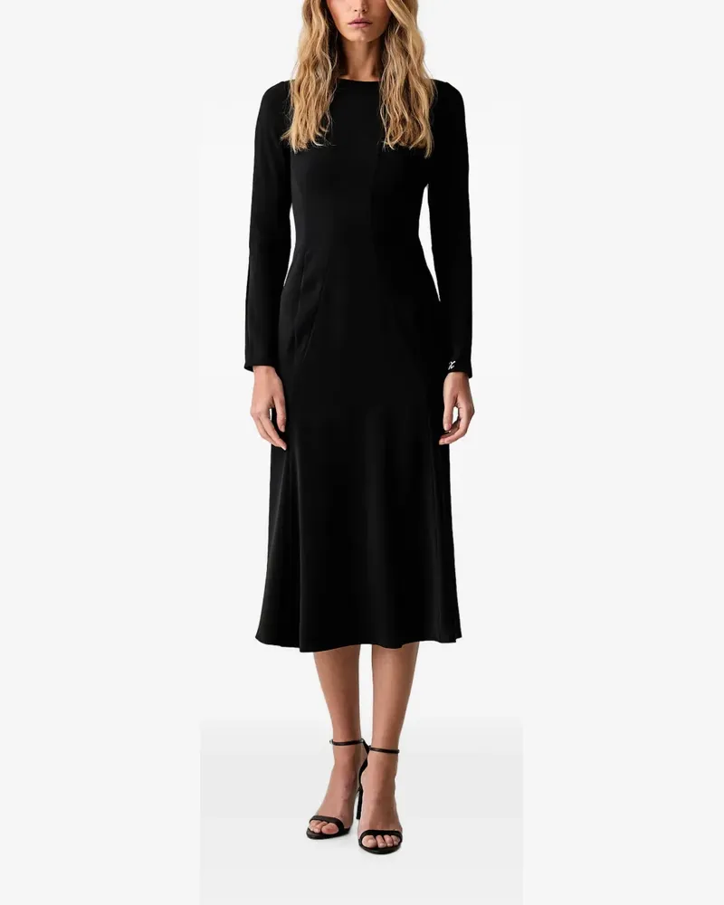 Armani Exchange Langärmeliges Midikleid - Schwarz Schwarz