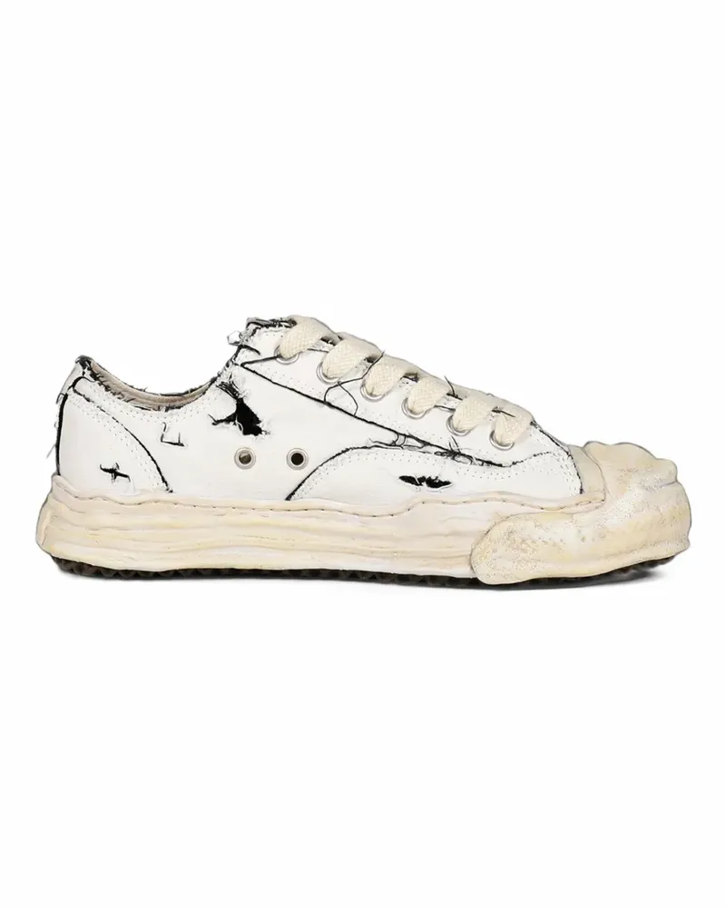 MIHARAYASUHIRO Hank ripping canvas sneakers - Weiß Weiß
