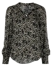 Adam Lippes Seidenbluse mit Blumen-Print Schwarz