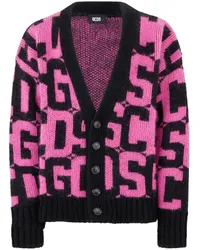 GCDS Cardigan mit Monogrammmuster Rosa