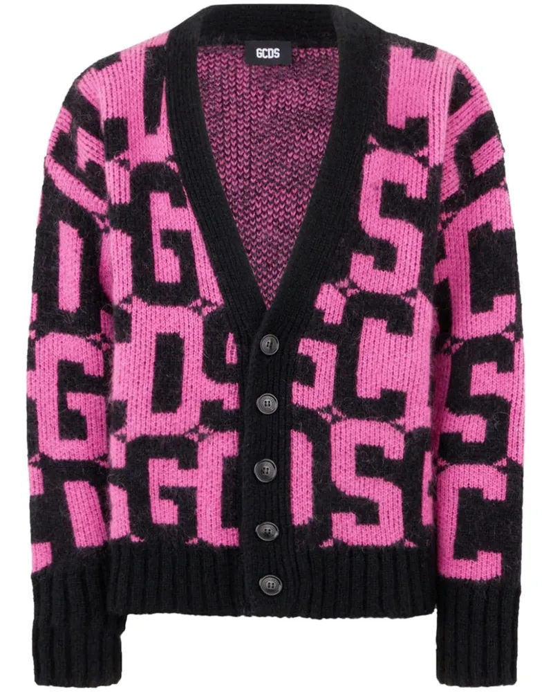 GCDS Cardigan mit Monogrammmuster - Rosa Rosa