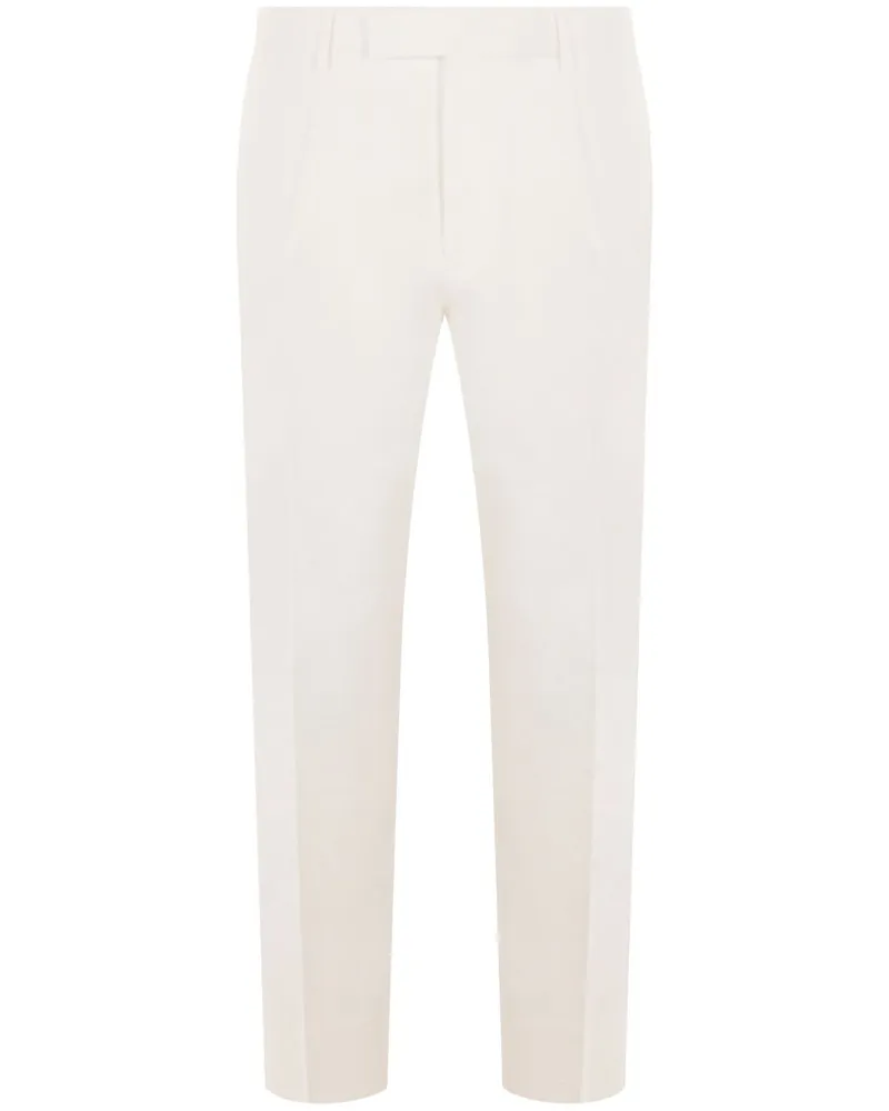 Ermenegildo Zegna Hose aus Gabardine mit Falten - Weiß Weiß
