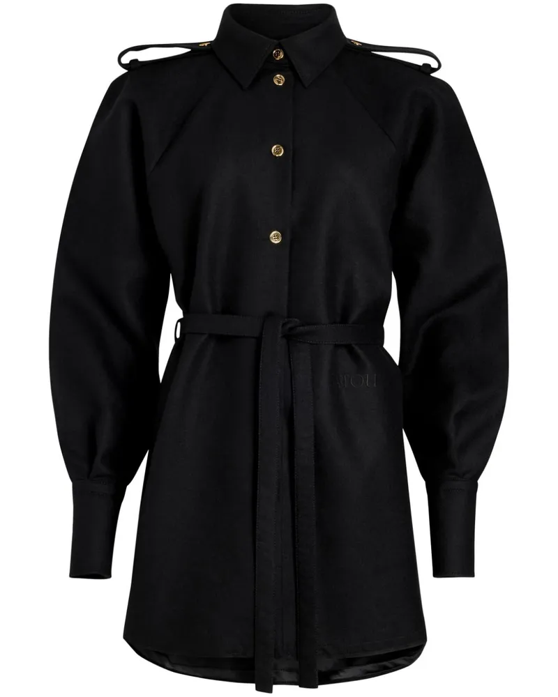Patou Kurzes Hemdkleid - Schwarz Schwarz