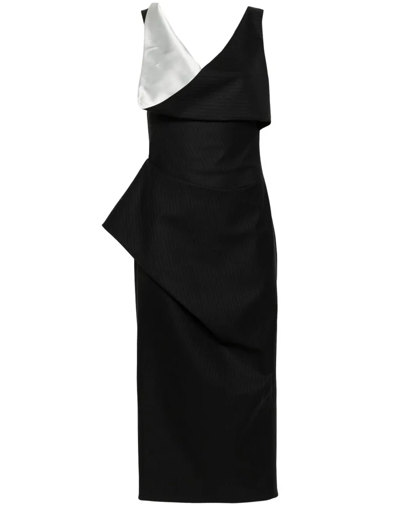 Alexander McQueen Midikleid mit Nadelstreifen - Grau Grau