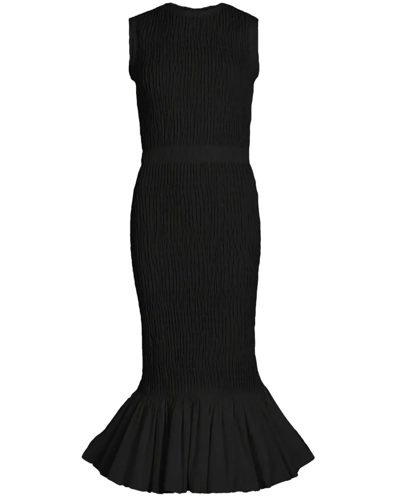Patou Gesmoktes Midikleid - Schwarz Schwarz