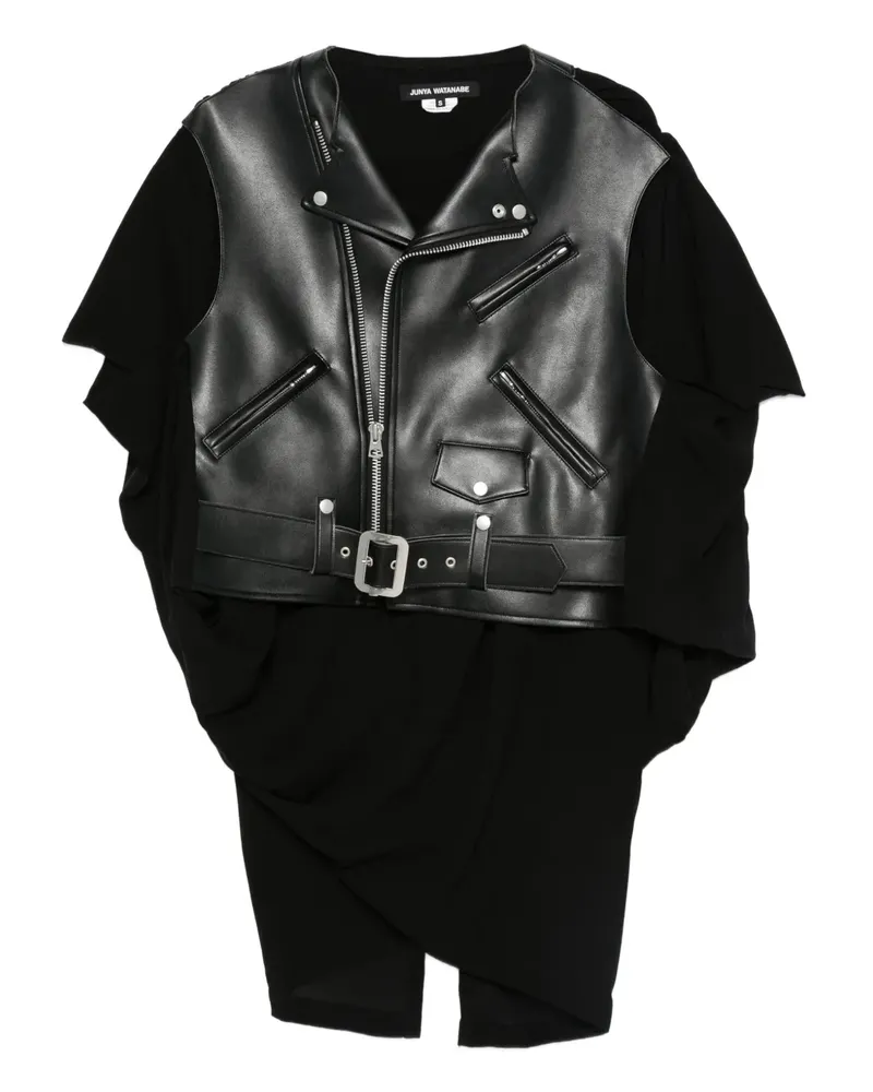 Junya Watanabe Drapierte Jacke mit Reißverschluss - Schwarz Schwarz