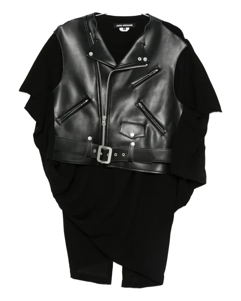 Junya Watanabe draped zip-fastening jacket - Schwarz Schwarz