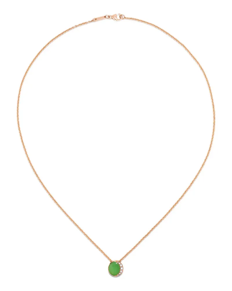 David Morris 18kt Fortuna Rotgoldhalskette mit Chrysopras - Grün Grün