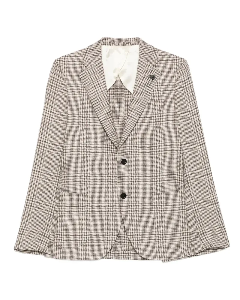 LARDINI Karierte Jacke - Nude Nude