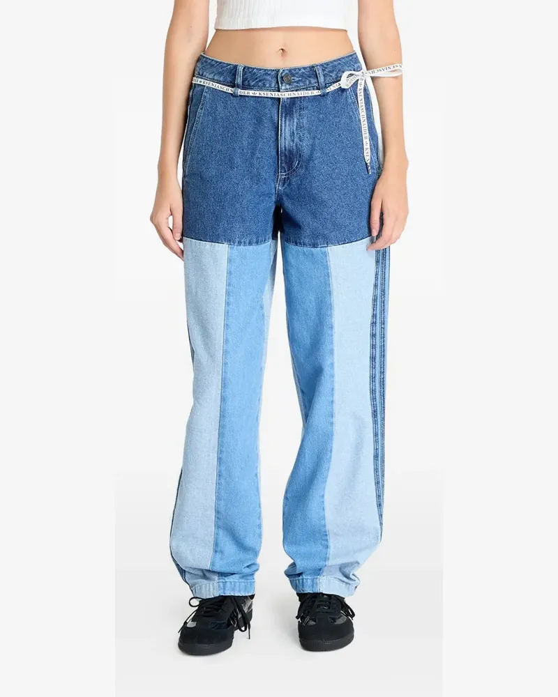 adidas x KSENIASCHNAIDER patchwork jeans - Blau Blau