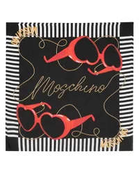 Moschino Seidenschal mit Logo-Print Schwarz