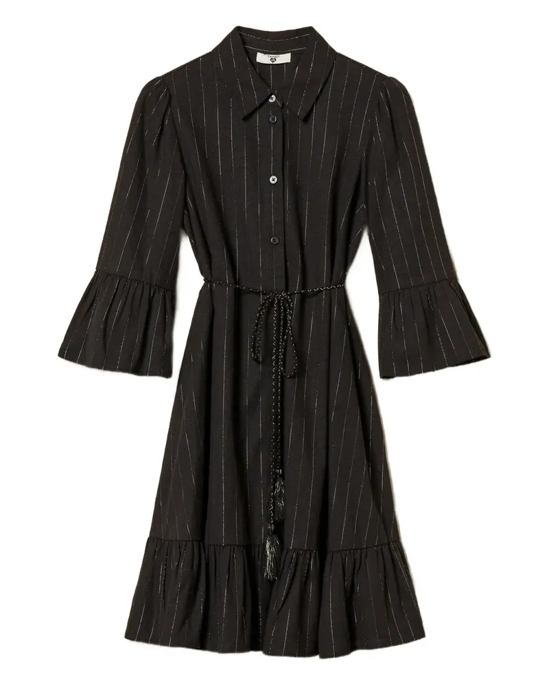 Twin-Set Minikleid mit Nadelstreifen - Schwarz Schwarz