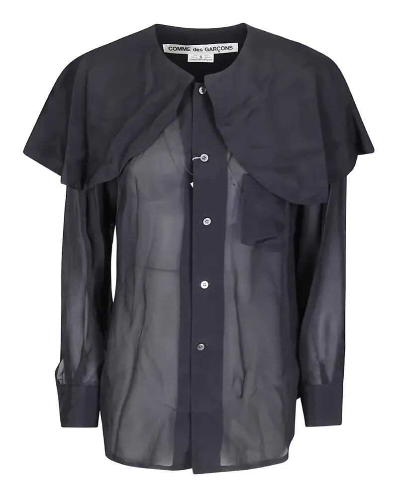 Comme des Garçons ruffled semi-sheer blouse - Schwarz Schwarz