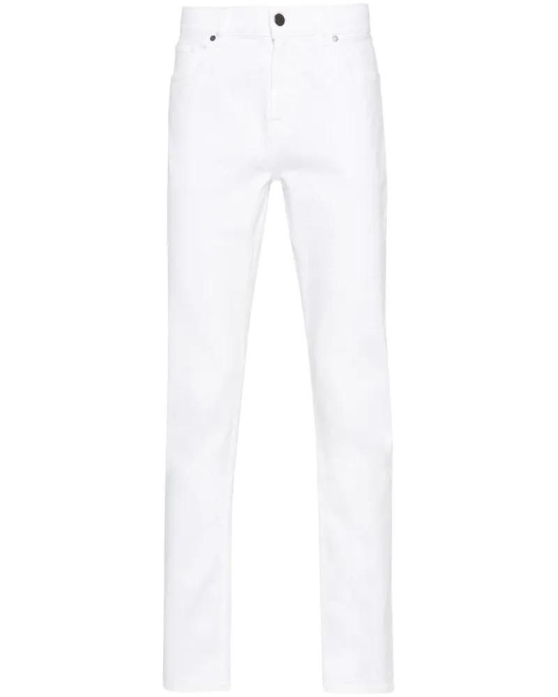7 for all mankind Halbhohe Slimmy Slim-Fit-Jeans - Weiß Weiß
