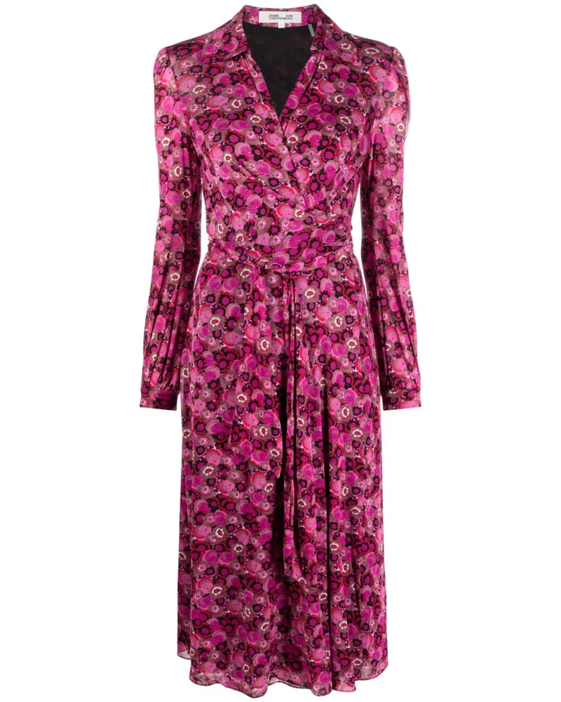 Diane von Furstenberg Phoenix Wickelkleid in Mesh-Optik - Schwarz Schwarz