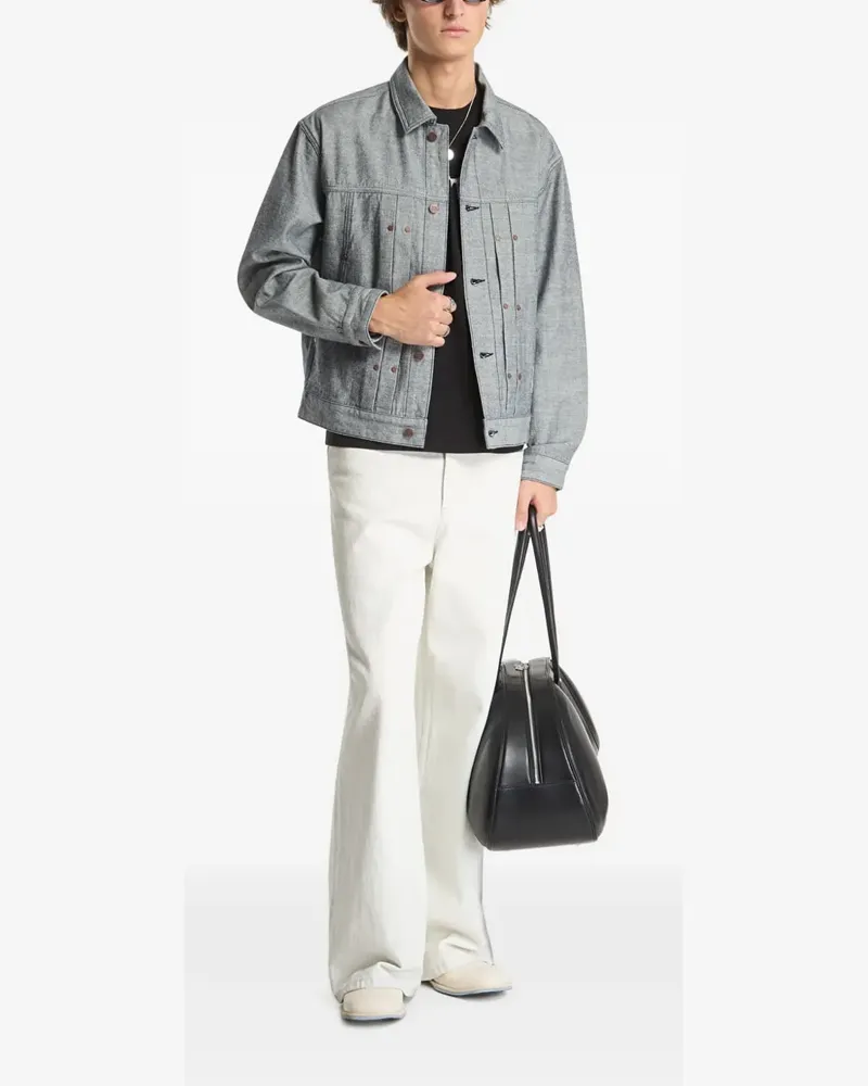 Dime pleated denim jacket - Grau Grau