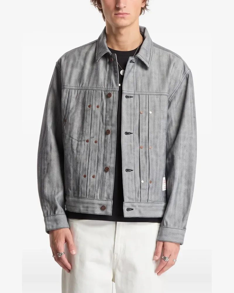 Dime Jeansjacke mit Falten - Grau Grau