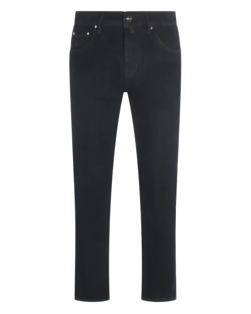 Jacob Cohën leather-patch jeans - Blau Blau