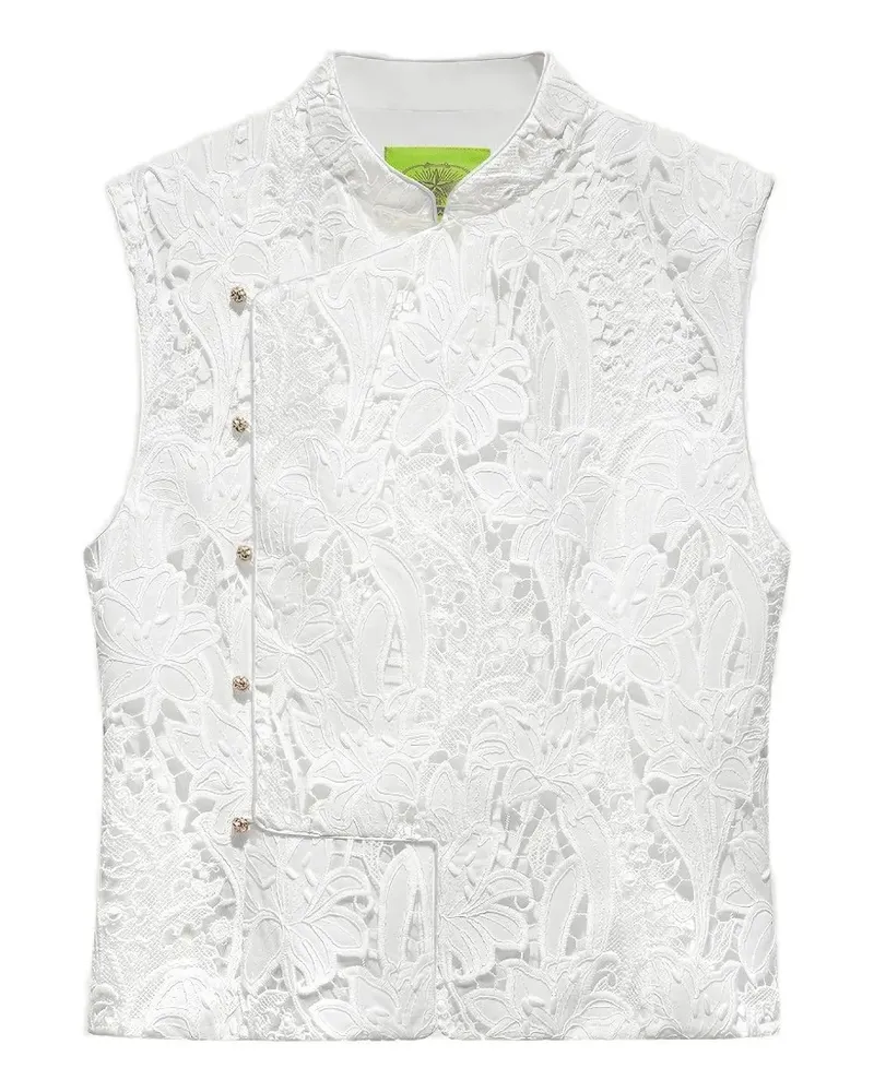 Shanghai Tang Tang lace-embroidered top - Weiß Weiß