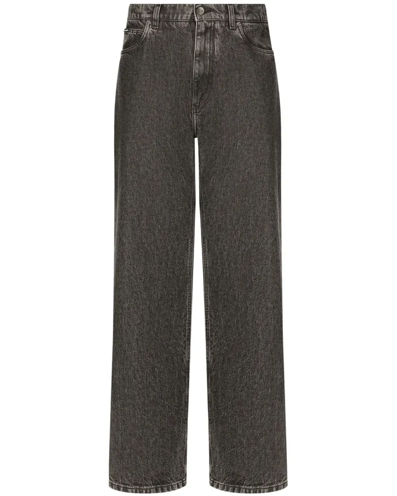 Dolce & Gabbana Straight-Leg-Jeans mit hohem Bund - Grau Grau
