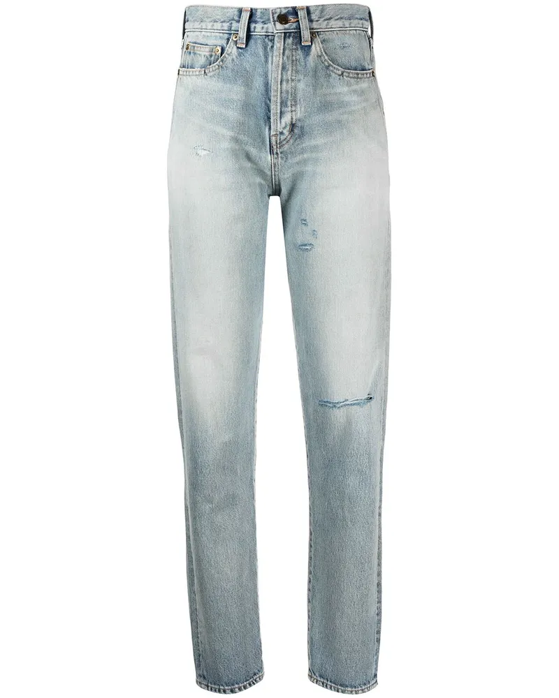 Saint Laurent Jeans mit hohem Bund - Blau Blau