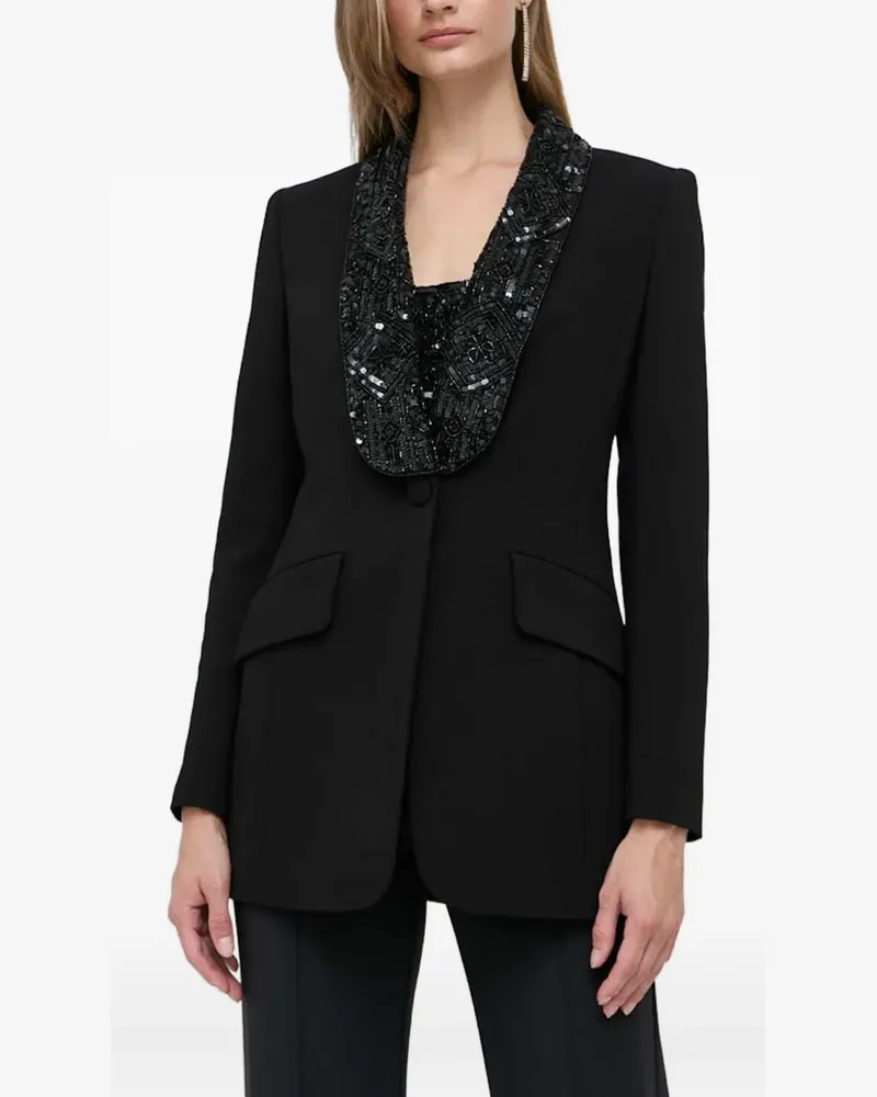 Luisa Spagnoli Verzierter Blazer mit Schalkragen - Schwarz Schwarz