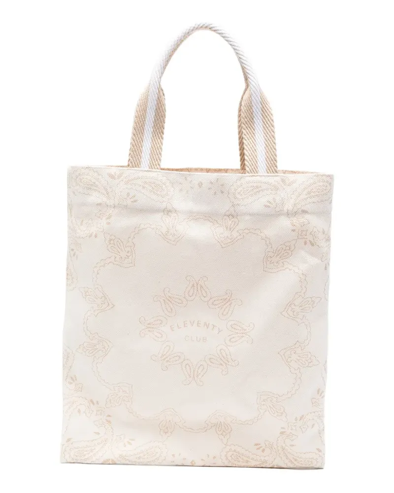 Eleventy Tote Bag mit Logo - Nude Nude