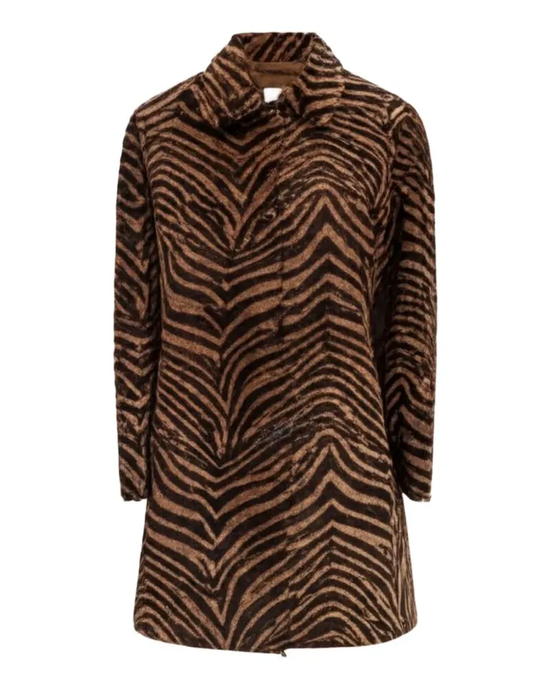 P.A.R.O.S.H. P.A.R.O H. Mantel mit Zebra-Print - Braun Braun