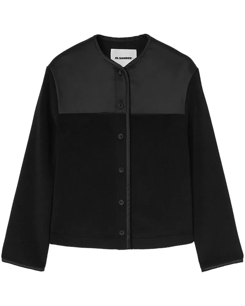 Jil Sander Fleecejacke mit Kontrasteinsätzen - Schwarz Schwarz
