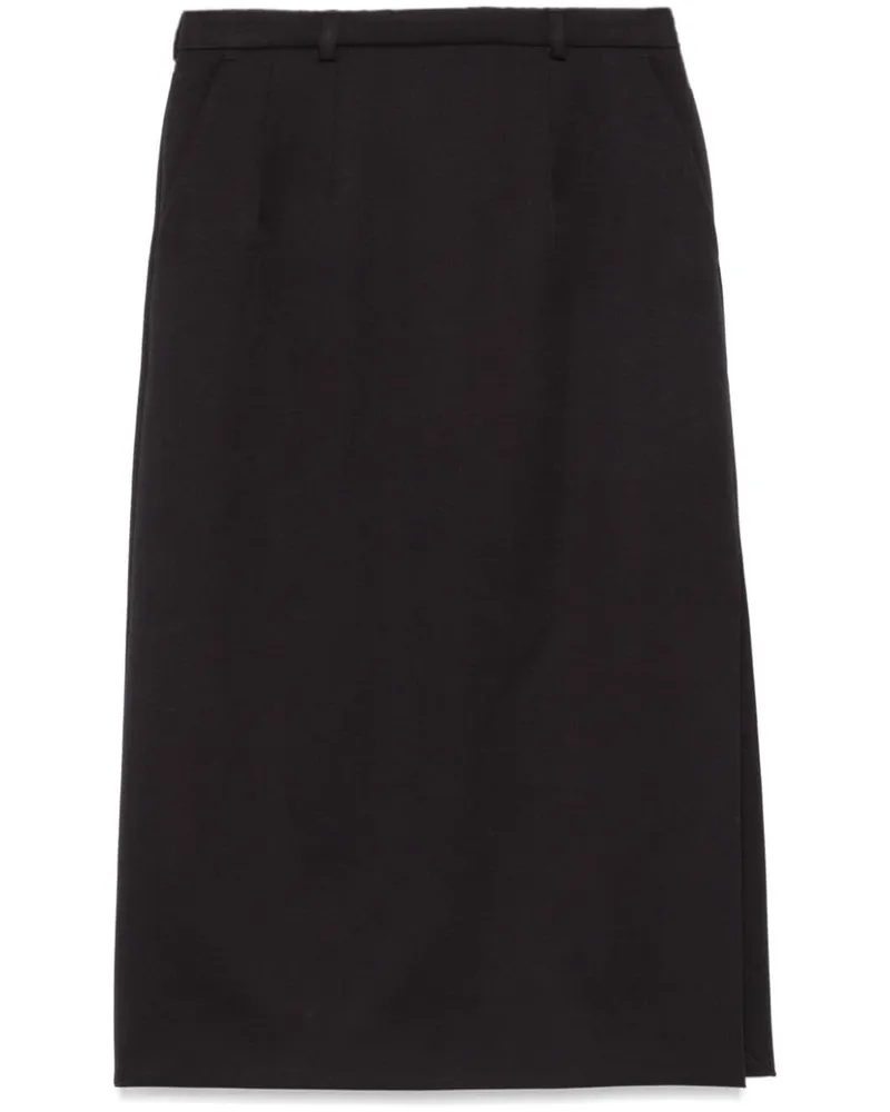 Dolce & Gabbana Gabardine-Midirock aus Schurwolle - Schwarz Schwarz