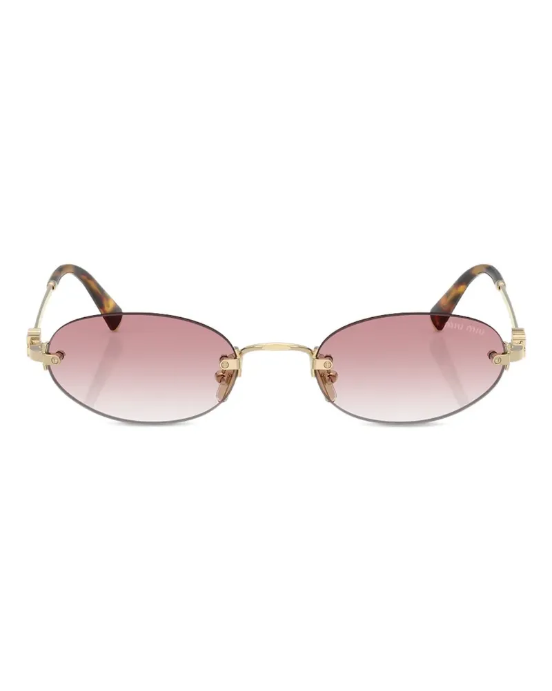 Miu Miu oval-frame sunglasses - Gold Gold