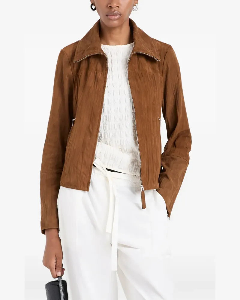 Proenza Schouler Tarin Jacke mit Knitteroptik - Braun Braun