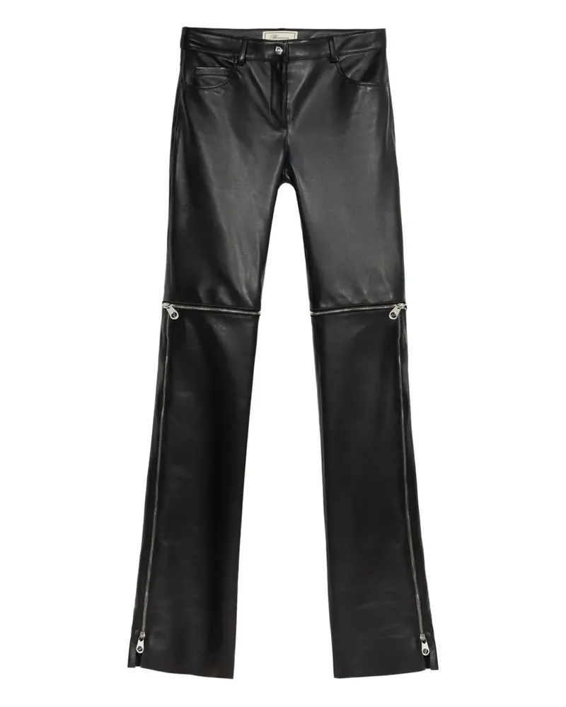 Blumarine Lederhose mit Reißverschlussdetail - Schwarz Schwarz