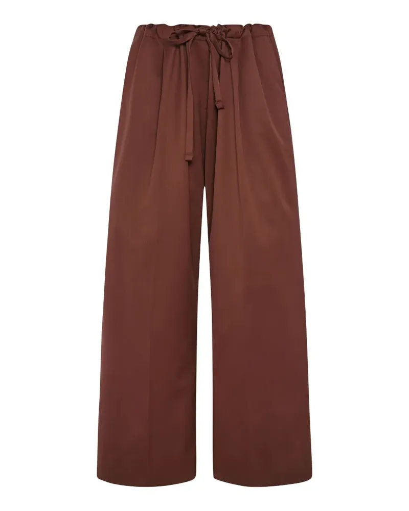 Another Tomorrow pleated drawstring trousers - Braun Braun