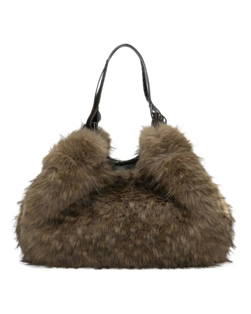 Gianni Chiarini Dua Schultertasche aus Faux Fur - Braun Braun