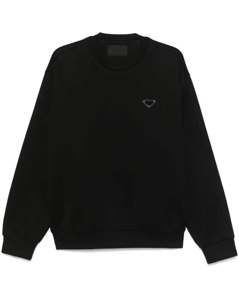 Prada Sweatshirt mit Triangel-Logo - Schwarz Schwarz