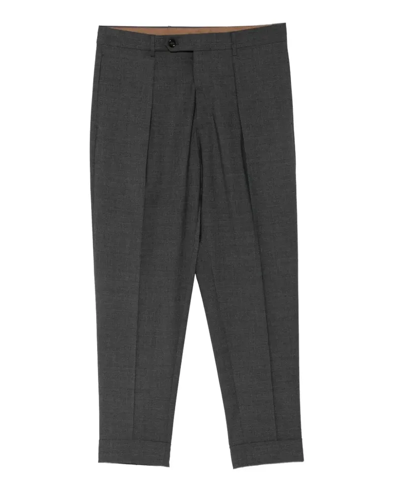 Berwich Bundfaltenhose mit Umschlag - Grau Grau